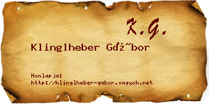 Klinglheber Gábor névjegykártya